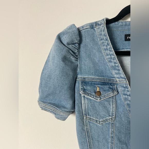 NWT Retrofete Annie Denim Button Up Puff Sleeve Dress in Laguna XS - Picture 6 of 16